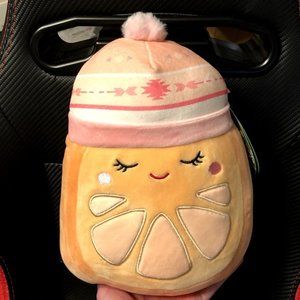 Squishmallow Winter Holiday Christmas 2022 8” Celia the Orange with Hat